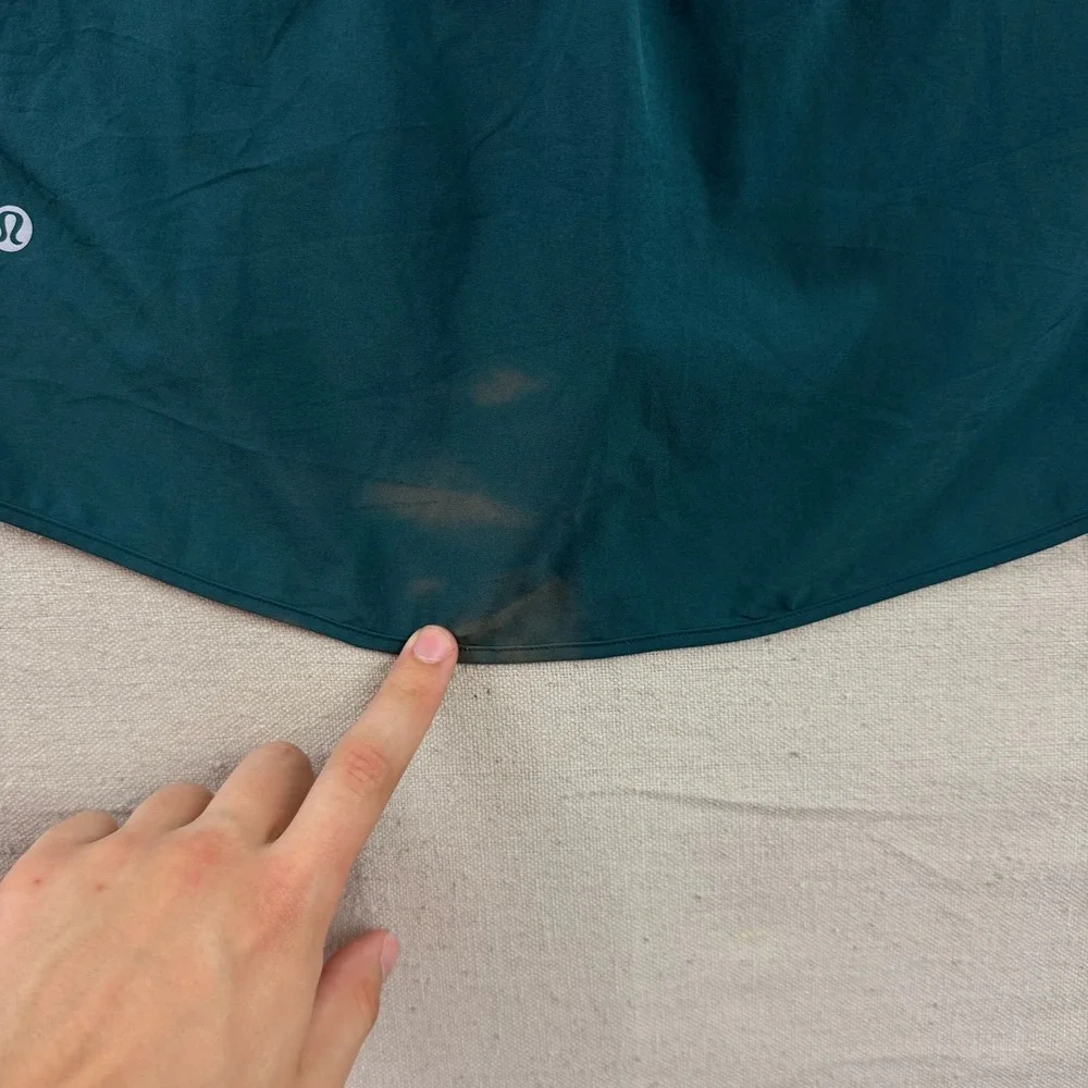 Lululemon Athletic Skort Womens 4 Teal Green Reflective Logo Mesh Trim Active - Picture 3 of 7